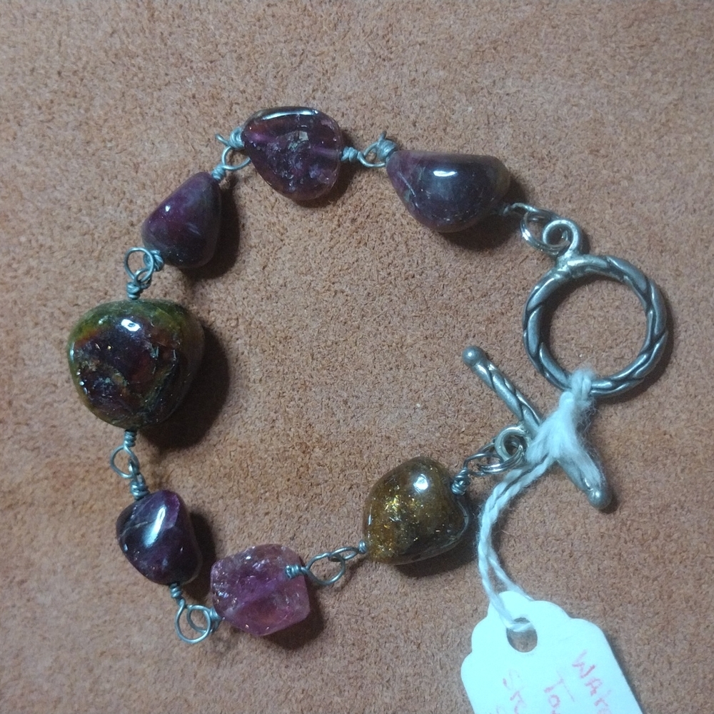 7-1/2"  Watermelon Tourmaline Bracelet
